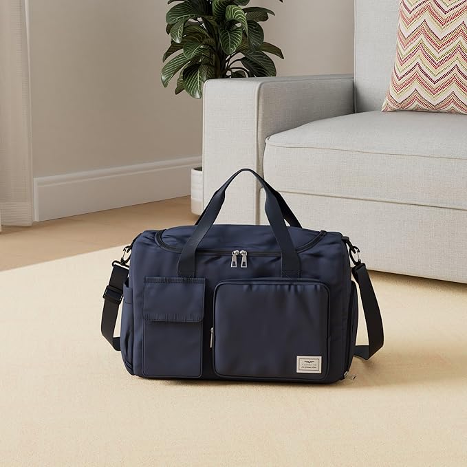 FIORETTO Women's Gym Duffle Bag with Shoes Compartment, 30L Capacity, Ideal for Travel, Gym, Sports, Duffel, Weekender
