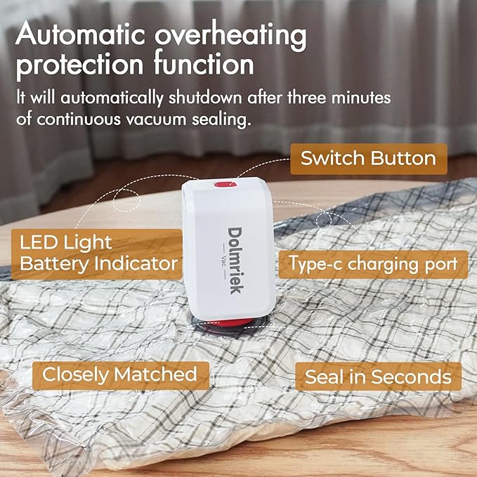 Travel Vacuum Storage Bags with USB Electric Pump, 9 Pack Compression Seal Bags for Luggage and Suitcase, Space Saver for Clothes and Clothing