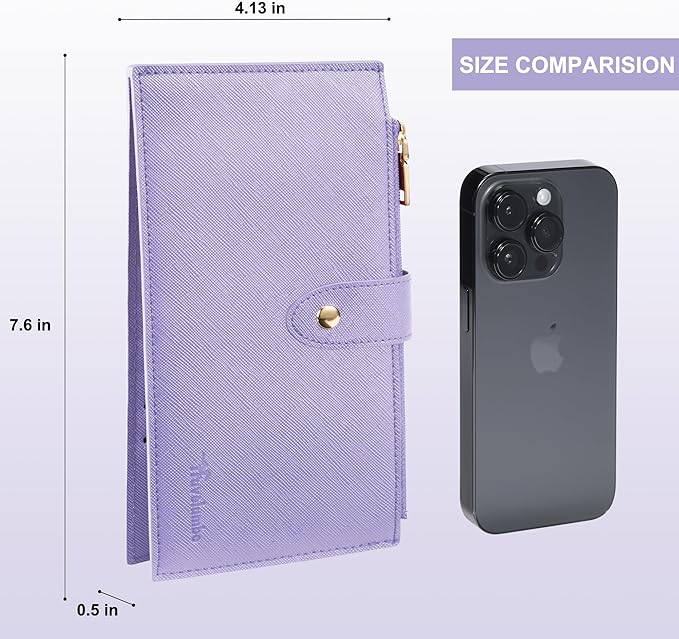 Travelambo RFID Wallet Women Large Size Bifold Multi Card Wallet Case with Zipper Pocke Credit Card Holder for Women