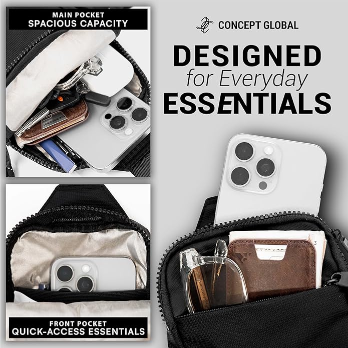 Travel Sling Bag for Men & Women - Water Resistant Crossbody Multipocket Chest Bag with Anti-Theft & RFID