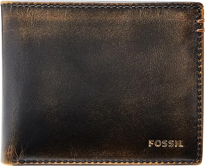 Fossil Men's Everett Leather Bifold with Flip ID Wallet