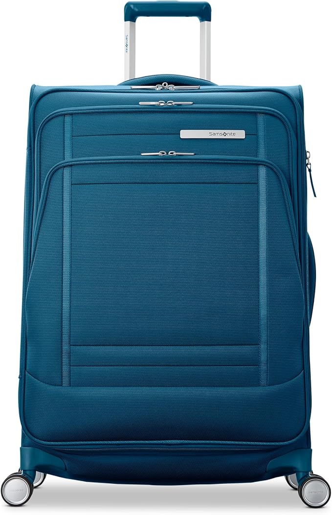 Samsonite UpLIFT Lightweight Medium Checked Softside Luggage with Spinner Wheels - Expandable - Airline-Approved, Polyester Soft Suitcase for Ultra Light Travel - Cerulean Blue