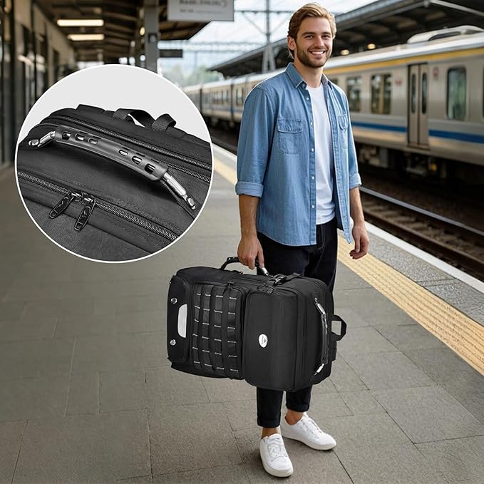 MATEIN Expandable Travel Backpack With Shoe Compartment, 52L Large Suitcase Backpack with Waist Straps, 17 Inch TSA Laptop Backpacks Luggage Carry On Bag With 3 Packing Cubes