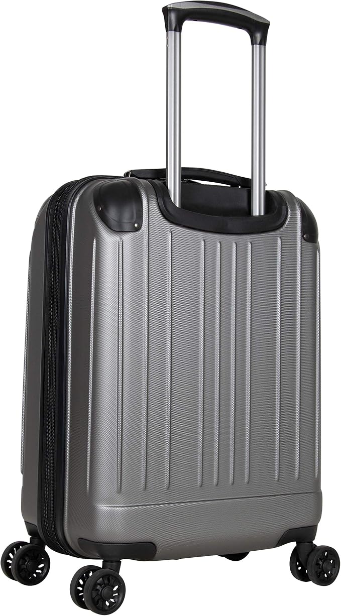 Kenneth Cole Reaction Flying Axis 20" Hardside Expandable 8-Wheel Spinner Carry-On Suitcase, Silver