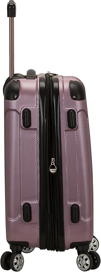 Rockland London Hardside Spinner Wheel Luggage, Pink, Carry-On 20-Inch
