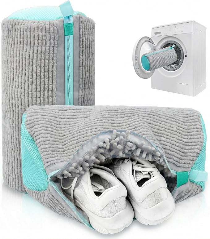 Shoe Washing Machine Bag,Laundry Shoe Bag For Washer And Dryer,Shoe Washing Bag for Washing Machine, Shoe Cleaning Bag For All Shoe Types Reusable Shoe Washing Bag (Grey 2pcs)
