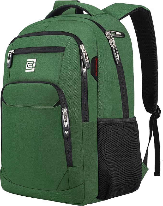 Volher Laptop Backpack,Business Travel Anti Theft Slim Durable Laptops Backpack,Water Resistant College Computer Bag for Women & Men Fits 15.6 Inch Laptop and Notebook-Green