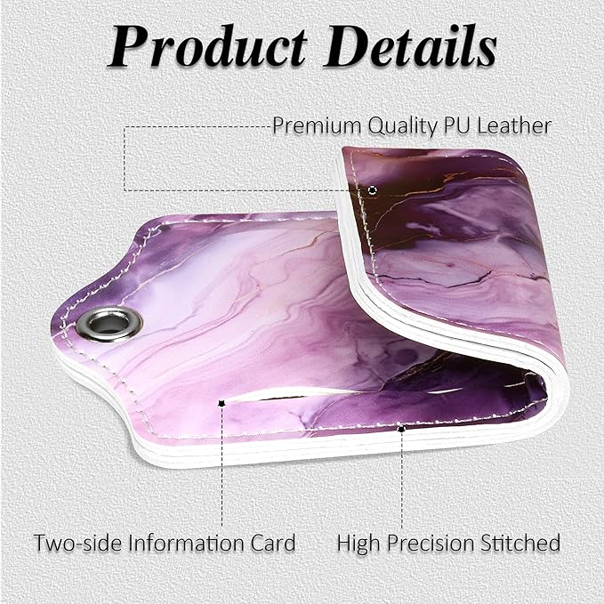 Luggage Tags for Suitcases, 2 Pack Cute PU Leather Luggage Tag TSA Approved with Stainless Steel Loop and Address Card Baggage Tag for Travel&Hotel Stays&Cruise Ships&Shipping and Mailing