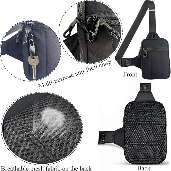Mini Sling Bag for Men Crossbody,Small Chest Bag Casual Trendy Waterproof Lightweight Phone Crossover Daypack