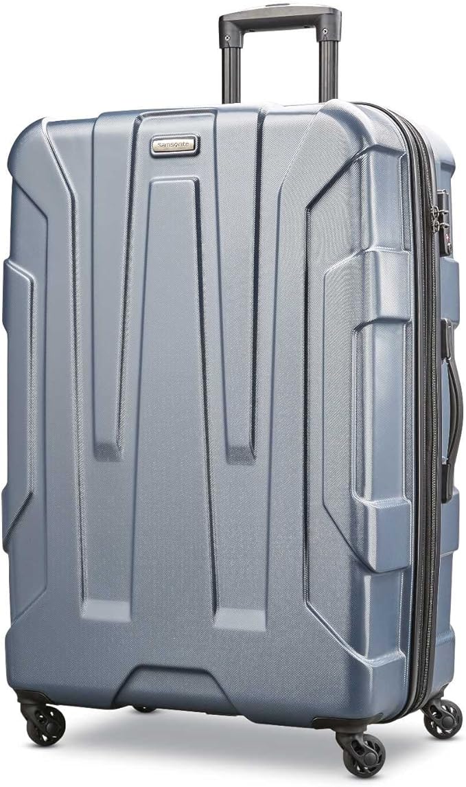 Samsonite Centric Hardside Expandable Luggage with Spinner Wheels, Blue Slate, Checked-Large 28-Inch