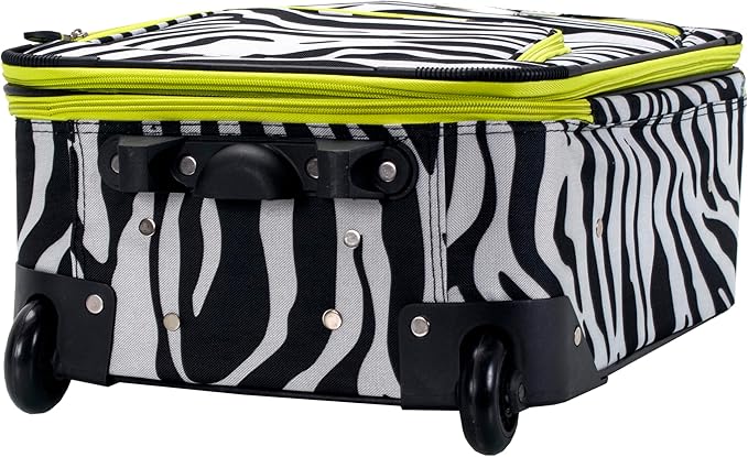 Rockland Fashion Softside Upright Luggage Set, Expandable, Lime Zebra, 2-Piece (14/19)