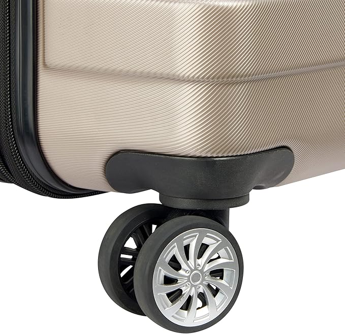 DELSEY PARIS Margot Hardside 3-Piece Set, Expandable Luggage with 4 Spinner Wheels, Lightweight Suitcase, 21" Carry-On, 24" Checked Medium, 28" Checked Large, Gold