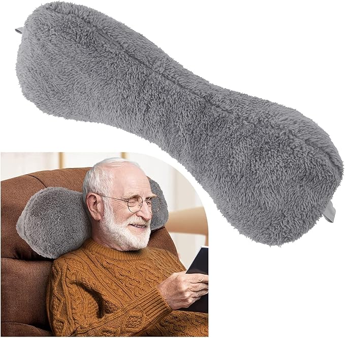 Recliner Headrest Pillow, Head Pillow for Sofa, Recliner Neck Pillow, Bone Couch Neck Pillow for Pain Relieve(Grey)