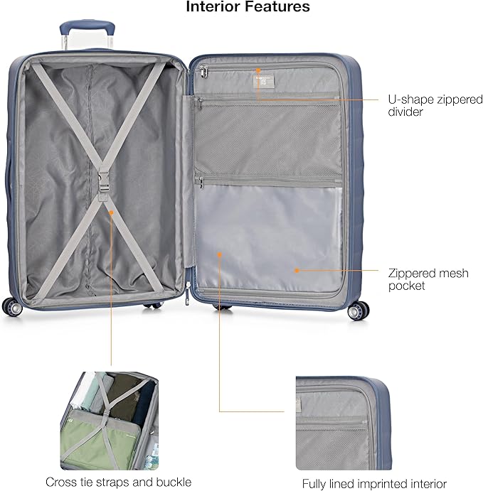 Traveler's Choice Elm 2PC Hardside Spinner Luggage Set - Matte Navy