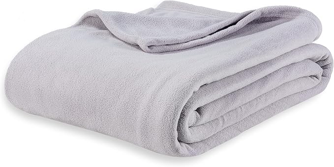 Berkshire Blanket Microfleece Throw Size Bed Throw Blanket Chateau Gray, Lightweight Soft Breathable Plush Micro Fleece Throw Blanket for Travel, Bed and Couch, 50x60 Inches