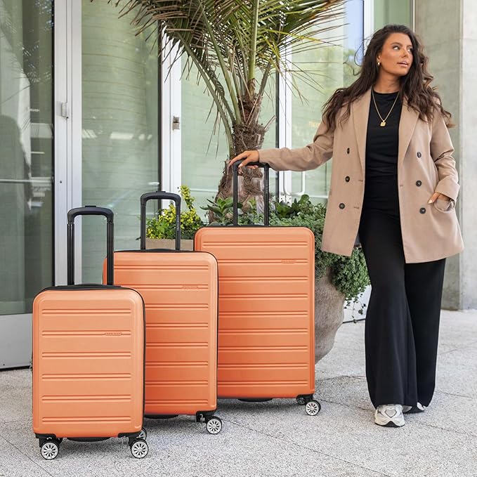 Travel Select Snowcreek Hardside Expandable Spinner Luggage, Tangerine, 30-Inch Checked Only