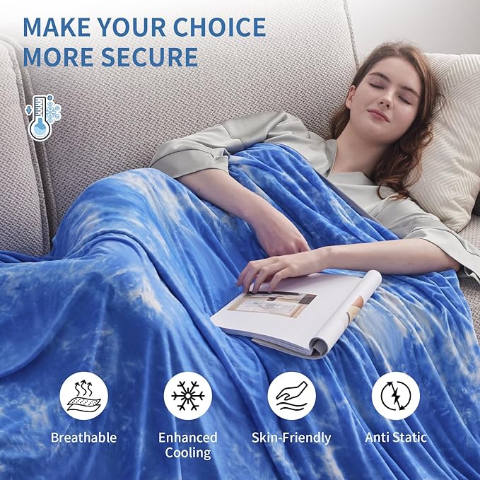Guohaoi Cooling Throw Blanket for Hot Sleepers,Decortive Tie Dye,Arc-Chill Q-Max >0.5Cool Fiber,100% Oeko-Tex Certified,Lightweight Summer Cool Blanket for Ultra Cold Breathable,Keep Cool,60''x90''