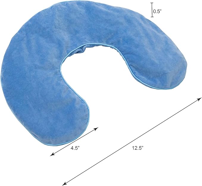 DreamTime Microwaveable Crescent Wrap with Aromatherapy, Heating Pad for Neck and Shoulders, Neck Wrap with Soothing Lavender, Lemongrass, and Chamomile Herbs for Natural Stress Relief, Blue