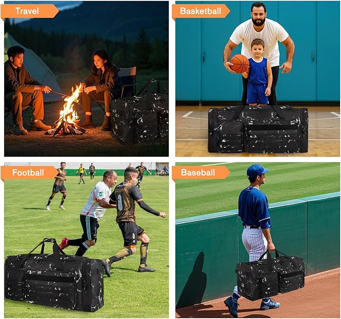 Goloni 130L Heavy Duty Large Duffle Equipment Bag,Catchers Gear Bag with Shoe Compartment,Baseball Duffle Bag