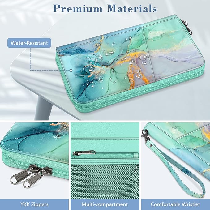 Fintie Family Passport Holder Wallet, RFID Blocking Travel Document Organizer Clutch Bag Credit Cards Case Cover for Women Men
