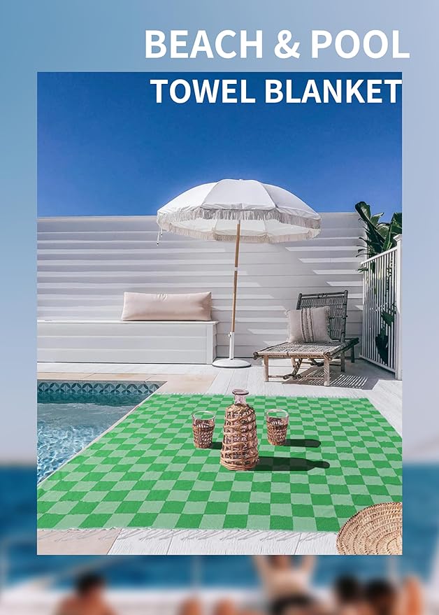 Antfuny Giant Beach Towel Blanket Autumn Outing Stuff for Women & Men Road Trip Camping Gear Ship Cruise Gear Must Haves Large L Teal Plain Pattern Airplane Accessories Travel Gadgets Yard Mat