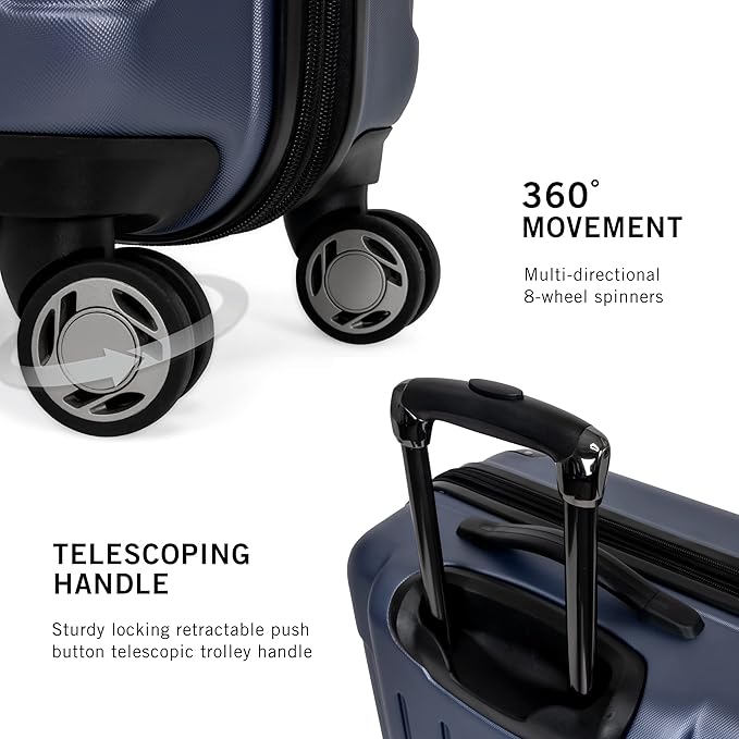Kenneth Cole REACTION Renegade Luggage Expandable 8-Wheel Spinner Lightweight Hardside Suitcase, Smokey Purple, 3-Piece Set (20"/24"/28")