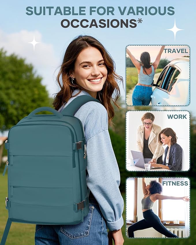 coofay Large Travel Backpack For Women Men Airline Approved Carry On Backpack Flight Approved Waterproof Sports Luggage Backpack Casual Daypack Small Hiking Backpack