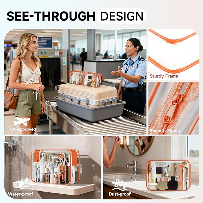 11 Set Packing Cubes for Travel, Gifts for Women Mom Kids, TSA Approved Bags for Makeup, Cosmetic, Toiletry, Suitcase Organizers for Checked Luggage,Cruise Essentials, Airplane Accessories, Orange