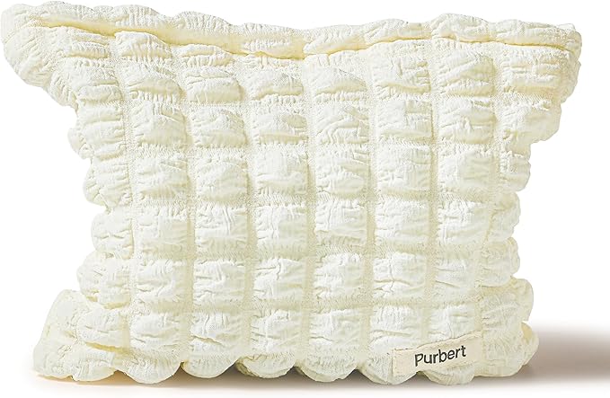 Makeup Bag, Bubble Cloud Travel Cosmetic Bag Organizer, Large Capacity Toiletry Make Up Bags with Zipper for Women and Girls, Off-white