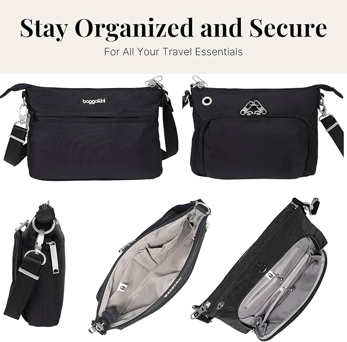 Baggallini womens Securtex Anti-theft Memento Crossbody Bag