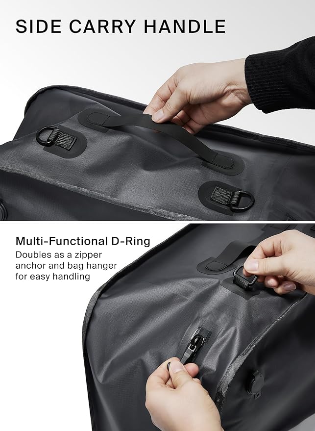 Black Voyage Reusable Vacuum Compression Travel Bag for Carry-On Suitcase and Backpack, Recycled IP67 Waterproof Space Saver Vacpack (2-Pack, 41L - Pump Included)