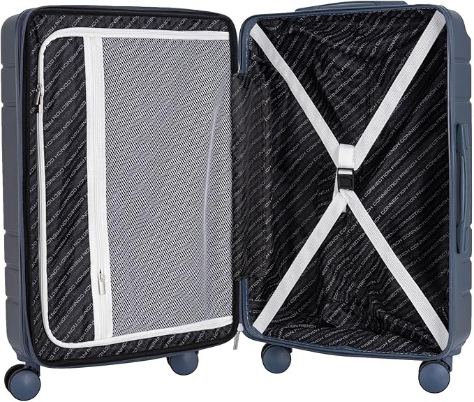 French Connection Le Voyage Luggage Set, Navy, 22" Carry-On