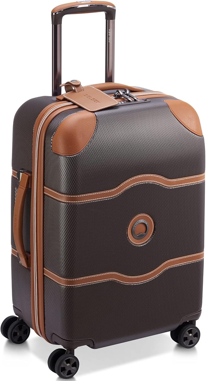 DELSEY PARIS Chatelet Air 2.0 Hardside Luggage with Spinner Wheels, Chocolate Brown, Carry on Plus 20 Inch
