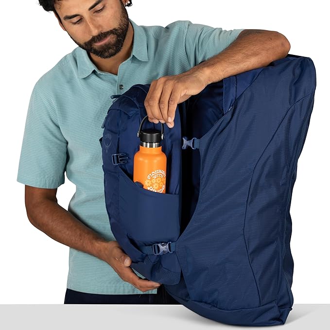 Osprey Farpoint 70L Men's Travel Backpack - Large Adjustable Travel Bag with Detachable Daypack, Antique Blue