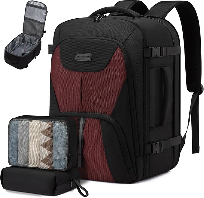 LOVEVOOK Travel Carry on Backpack for Men Women,Expandable 40L Extra Large Travel Laptop Backpack,Water Resistant Durable TSA Airline Approved Business College Carry on Bag Fit 17 Inch Computer,3 Pcs