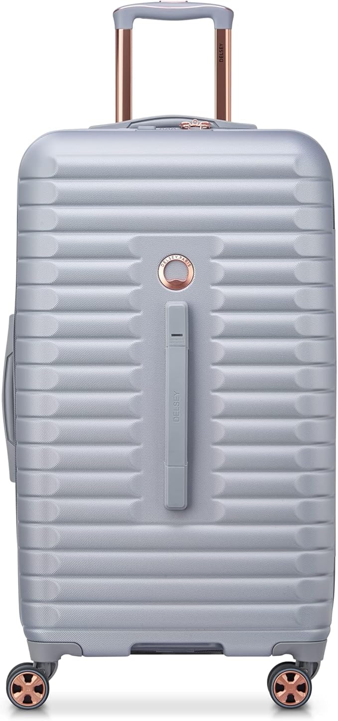 DELSEY PARIS Cruise 3.0 Hardside Expandable Luggage with Spinner Wheels, Platinum, Checked 26 Inch Trunk