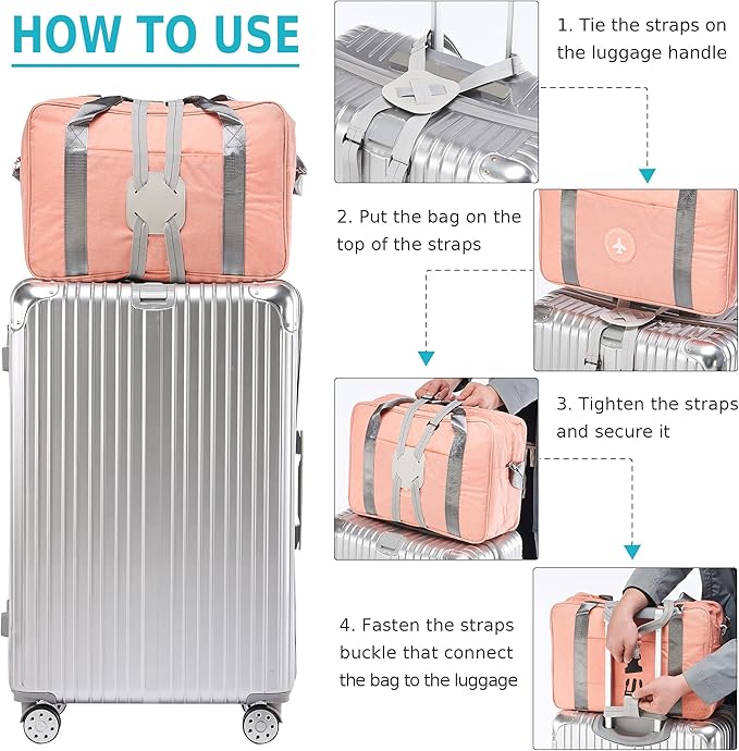 Travelkin Luggage Straps - Bungees for Suitcases, Add a Bag, Travel Bag Bungee Belt for Luggage Carry On (Grey 2 Pack)