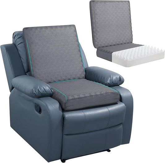BALAPET Recliner Cushions for Long Sitting, Egg Crate Foam Recliner Cushion for Elderly Reduces Muscle Fatigue and Provides Air Flow, Extra Large Non-Slip Seat Cushion with Back Support(20*20*4in)