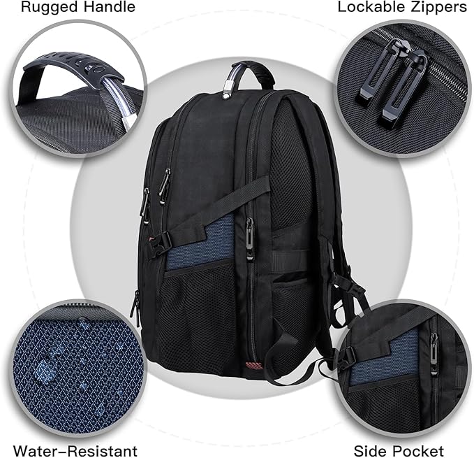 ANTERK Extra Large Backpack, Travel Laptop Backpack, Sturdy TSA Water Resistant 17.3 Inch Backpacks, Anti Theft Business Computer Backpacks Gifts for Men Women, Blue