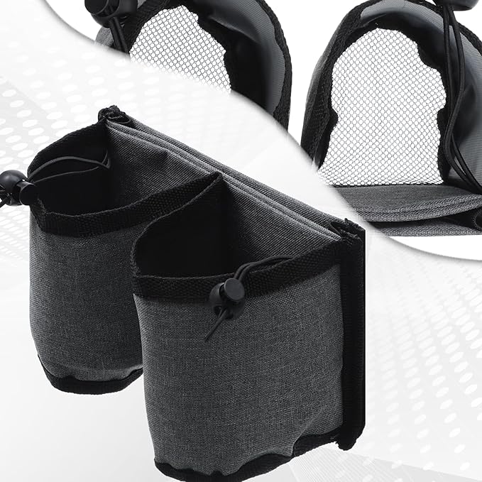 Luggage Cup Holder for Suitcase Foldable Beverage Carrier for Coffee Bottles Snacks, Suitcase Cup Holder Carrier for 2 Drinks Travel Universal Gray Airplane Drink Holders for Business Travelers