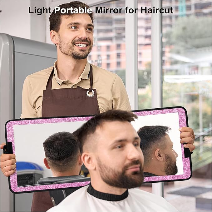 LPHUMEX Glitter Purple Folding Full Length Mirror, 13x33 inch Foldable Travel Body Mirror for Dance, Festivals, Fair Booth