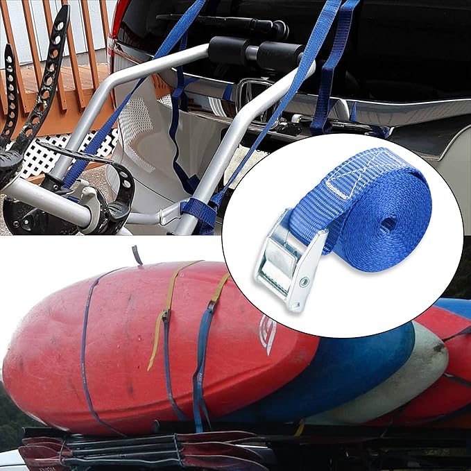 Cartman 1" x 12' Lashing Straps Up To 600lbs,4pk Blue