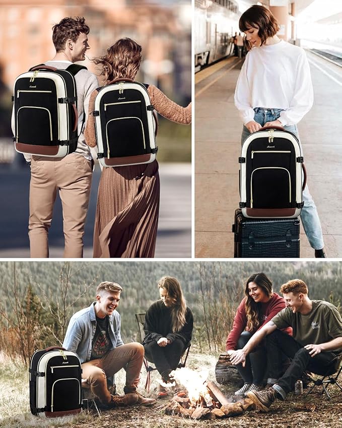 LOVEVOOK Travel Backpack For Women Flight Approved, 40L Carry on Backpack for Airplanes, Personal Item Travel Bag for Airplanes Fits 17 Inch Laptop, Business Weekender Overnight Daypack with 2 Cubes