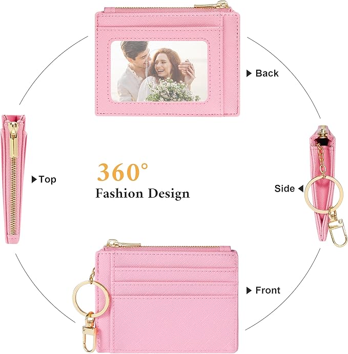 Sodsay Card Case Slim Front Pocket Wallet for Women Credit Card Holder with Keychain | Slim, Front Pocket, Credit Card Holder, with Keychain