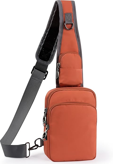 VADOO Sling Bag, Crossbody Bag with Zipper Lock, RFID Blocking & Water Resistant for Men and Women