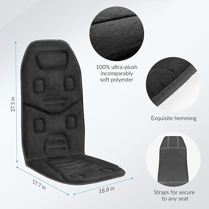 COMFIER Back Massager with Heat, App Control Vibration Massage Seat Cushion, 10 Motors & 3 Heat Levels Chair Massager Pad, Home Office Use
