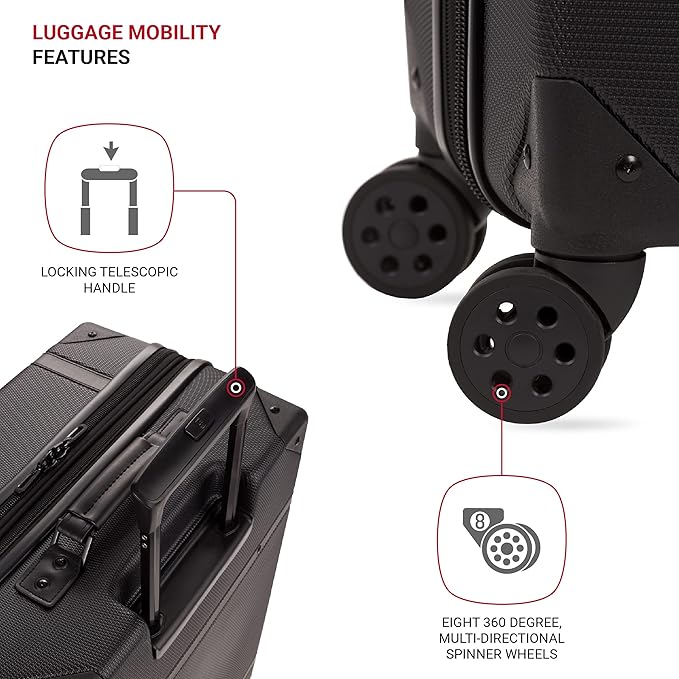 SwissGear 7739 Hardside Luggage Trunk with Spinner Wheels, Blush, 2-Piece Set (19/26)
