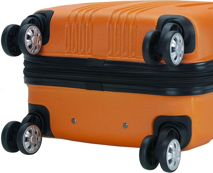 Rockland London Hardside Spinner Wheel Luggage, Orange, 3-Piece Set (20/24/28)