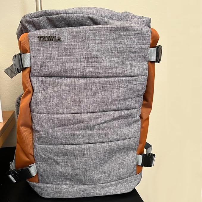 Tzowla 40L Expandable Travel Laptop Backpack for Men Women Carry on Flight Approved,Large Capacity Anti Theft Backpacks with Giant Tumbler Holder Pocket,Personal Item Bag Fit 17.3" Computer（Grey