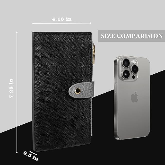 Travelambo RFID Wallet Women Bifold Multi Card Wallet Case with Zipper Pocke Credit Card Holder for Women